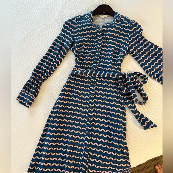 Boden Julia Jersey Shirt Dress-Surf the Web Diamond Terrace Size 2P EUC! - Picture 5 of 5
